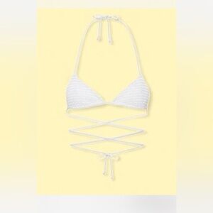 BNWT MIMI The Label Luxe White The Olivia Faye Bikini Top
